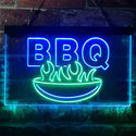 ADVPRO BBQ Fire Home Decoration Dual Color LED Neon Sign st6-i3936 - Green & Blue