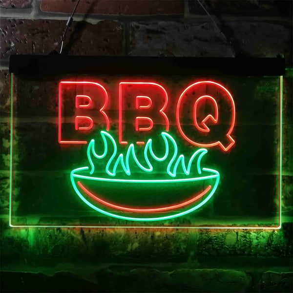 ADVPRO BBQ Fire Home Decoration Dual Color LED Neon Sign st6-i3936 - Green & Red