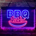 ADVPRO BBQ Fire Home Decoration Dual Color LED Neon Sign st6-i3936 - Red & Blue