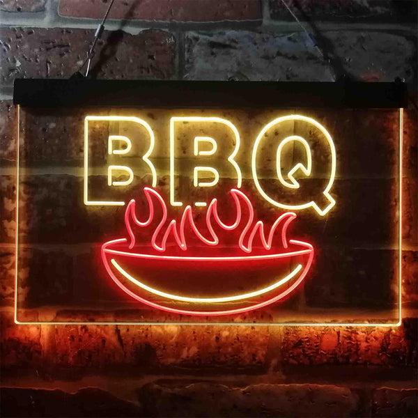 ADVPRO BBQ Fire Home Decoration Dual Color LED Neon Sign st6-i3936 - Red & Yellow