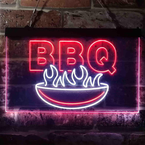 ADVPRO BBQ Fire Home Decoration Dual Color LED Neon Sign st6-i3936 - White & Red