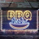 ADVPRO BBQ Fire Home Decoration Dual Color LED Neon Sign st6-i3936 - White & Yellow