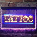 ADVPRO Tattoo Art Wording Dual Color LED Neon Sign st6-i3937 - Blue & Yellow