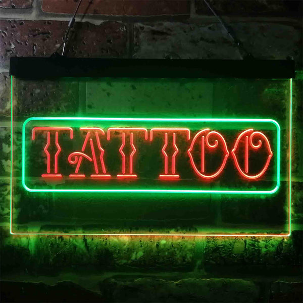 ADVPRO Tattoo Art Wording Dual Color LED Neon Sign st6-i3937 - Green & Red