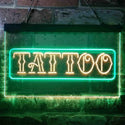 ADVPRO Tattoo Art Wording Dual Color LED Neon Sign st6-i3937 - Green & Yellow