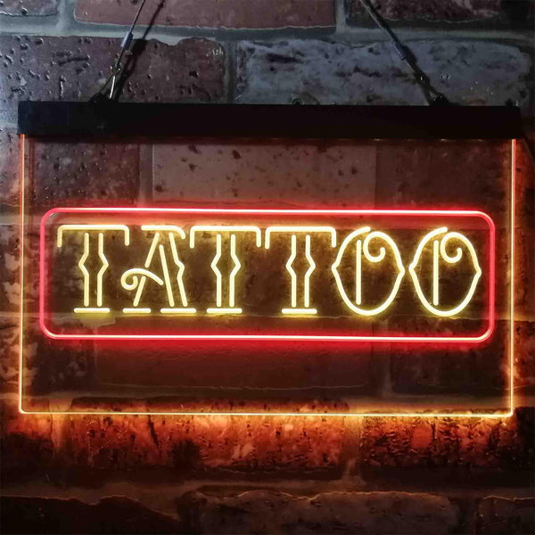 ADVPRO Tattoo Art Wording Dual Color LED Neon Sign st6-i3937 - Red & Yellow