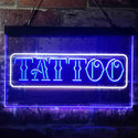 ADVPRO Tattoo Art Wording Dual Color LED Neon Sign st6-i3937 - White & Blue