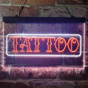 ADVPRO Tattoo Art Wording Dual Color LED Neon Sign st6-i3937 - White & Orange
