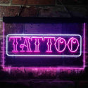 ADVPRO Tattoo Art Wording Dual Color LED Neon Sign st6-i3937 - White & Purple