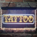 ADVPRO Tattoo Art Wording Dual Color LED Neon Sign st6-i3937 - White & Yellow