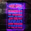 ADVPRO Man Cave Rules No Wasting Beer  Dual Color LED Neon Sign st6-i3939 - Blue & Red
