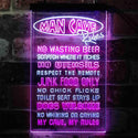 ADVPRO Man Cave Rules No Wasting Beer  Dual Color LED Neon Sign st6-i3939 - White & Purple