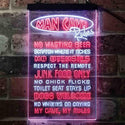 ADVPRO Man Cave Rules No Wasting Beer  Dual Color LED Neon Sign st6-i3939 - White & Red