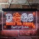 ADVPRO Humor Dogs Make Me Happy Dual Color LED Neon Sign st6-i3940 - White & Orange
