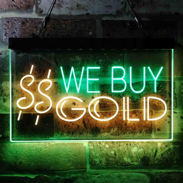 ADVPRO We Buy Gold Dual Color LED Neon Sign st6-i3943 - Green & Yellow