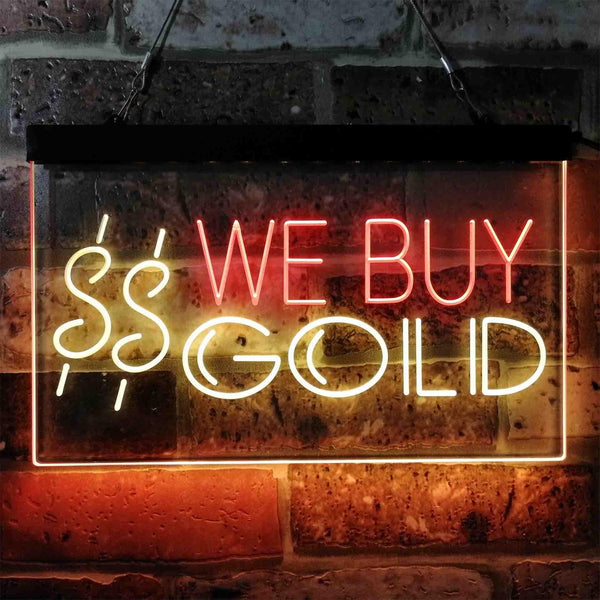 ADVPRO We Buy Gold Dual Color LED Neon Sign st6-i3943 - Red & Yellow