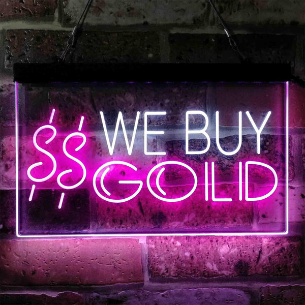 ADVPRO We Buy Gold Dual Color LED Neon Sign st6-i3943 - White & Purple