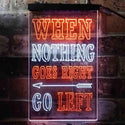 ADVPRO Inspiration When Nothing Go Right Go Left Arrow Room  Dual Color LED Neon Sign st6-i3945 - White & Orange