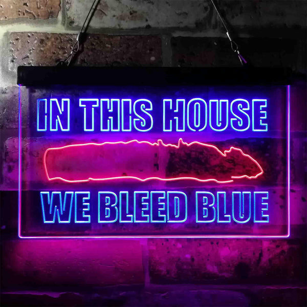 ADVPRO in This House We Bleed Blue Dual Color LED Neon Sign st6-i3948 - Blue & Red