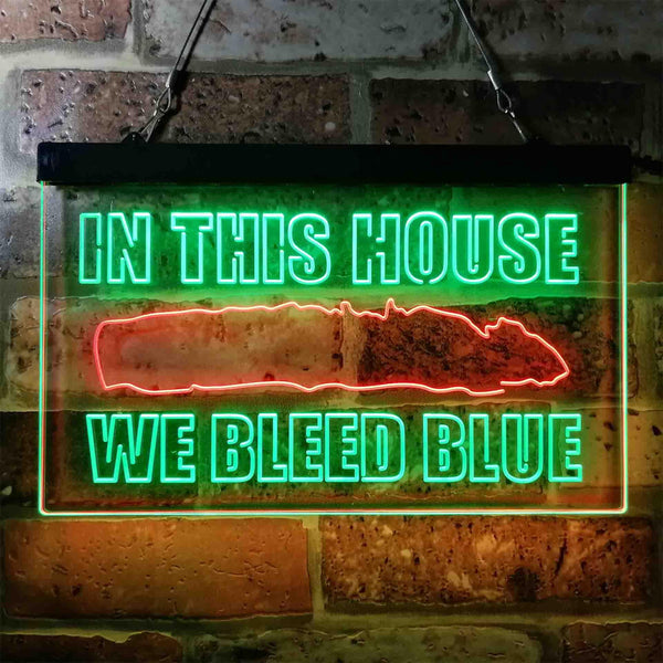 ADVPRO in This House We Bleed Blue Dual Color LED Neon Sign st6-i3948 - Green & Red