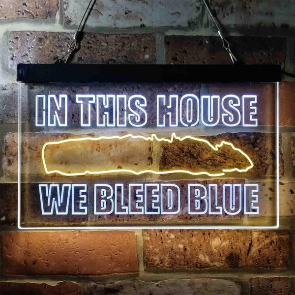 ADVPRO in This House We Bleed Blue Dual Color LED Neon Sign st6-i3948 - White & Yellow