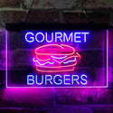 ADVPRO Gourmet Burgers Cafe Dual Color LED Neon Sign st6-i3949 - Blue & Red