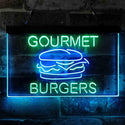 ADVPRO Gourmet Burgers Cafe Dual Color LED Neon Sign st6-i3949 - Green & Blue