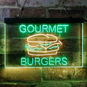 ADVPRO Gourmet Burgers Cafe Dual Color LED Neon Sign st6-i3949 - Green & Yellow