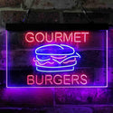 ADVPRO Gourmet Burgers Cafe Dual Color LED Neon Sign st6-i3949 - Red & Blue