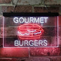 ADVPRO Gourmet Burgers Cafe Dual Color LED Neon Sign st6-i3949 - White & Red