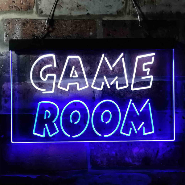 ADVPRO Game Room Wording Text Dual Color LED Neon Sign st6-i3950 - White & Blue