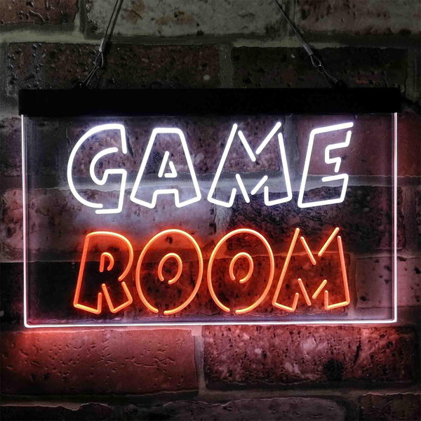 ADVPRO Game Room Wording Text Dual Color LED Neon Sign st6-i3950 - White & Orange