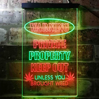 ADVPRO Humor Keep Out Unless You Brought Weed Game Room  Dual Color LED Neon Sign st6-i3952 - Green & Red