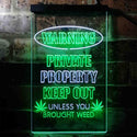 ADVPRO Humor Keep Out Unless You Brought Weed Game Room  Dual Color LED Neon Sign st6-i3952 - White & Green