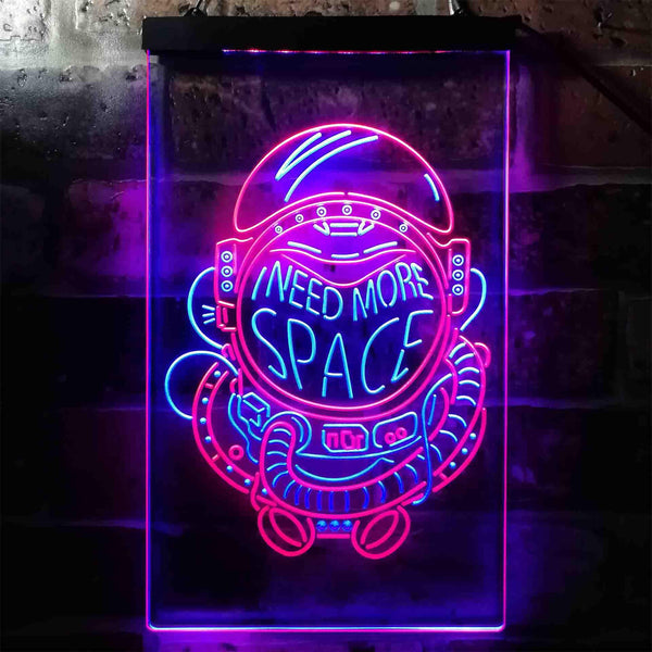 ADVPRO Astronaut I Need More Space Living Room Display  Dual Color LED Neon Sign st6-i3953 - Red & Blue