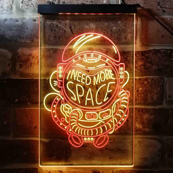ADVPRO Astronaut I Need More Space Living Room Display  Dual Color LED Neon Sign st6-i3953 - Red & Yellow