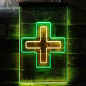 ADVPRO Double Medical Cross Shop  Dual Color LED Neon Sign st6-i3954 - Green & Yellow