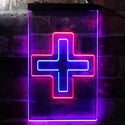 ADVPRO Double Medical Cross Shop  Dual Color LED Neon Sign st6-i3954 - Red & Blue
