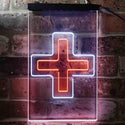 ADVPRO Double Medical Cross Shop  Dual Color LED Neon Sign st6-i3954 - White & Orange