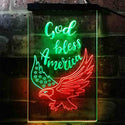 ADVPRO God Bless America Eagle Living Room Decoration  Dual Color LED Neon Sign st6-i3955 - Green & Red