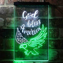 ADVPRO God Bless America Eagle Living Room Decoration  Dual Color LED Neon Sign st6-i3955 - White & Green
