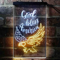 ADVPRO God Bless America Eagle Living Room Decoration  Dual Color LED Neon Sign st6-i3955 - White & Yellow