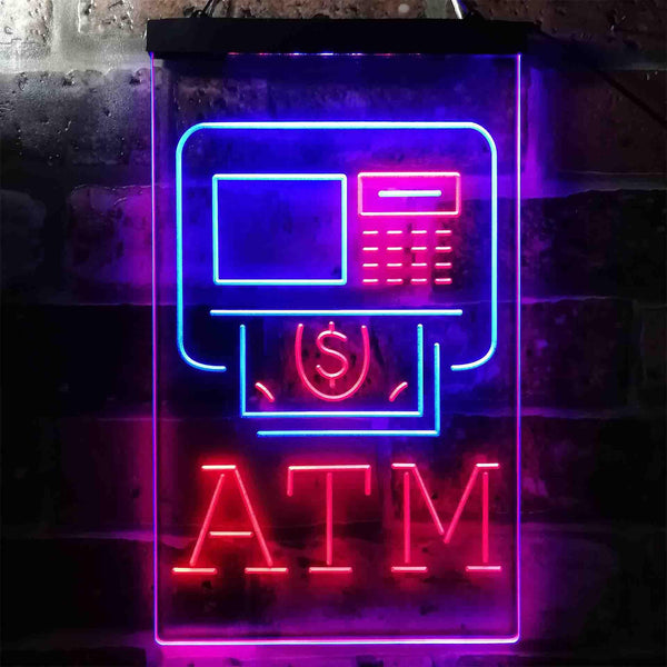 ADVPRO ATM Machine Money Withdraw Inside  Dual Color LED Neon Sign st6-i3956 - Blue & Red