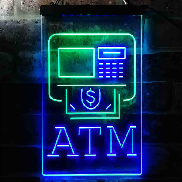 ADVPRO ATM Machine Money Withdraw Inside  Dual Color LED Neon Sign st6-i3956 - Green & Blue