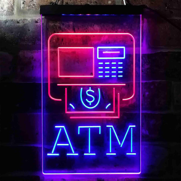 ADVPRO ATM Machine Money Withdraw Inside  Dual Color LED Neon Sign st6-i3956 - Red & Blue
