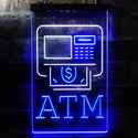 ADVPRO ATM Machine Money Withdraw Inside  Dual Color LED Neon Sign st6-i3956 - White & Blue