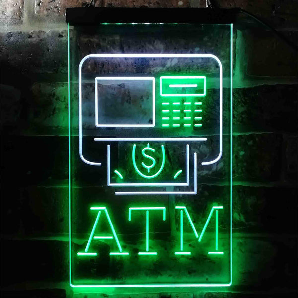 ADVPRO ATM Machine Money Withdraw Inside  Dual Color LED Neon Sign st6-i3956 - White & Green
