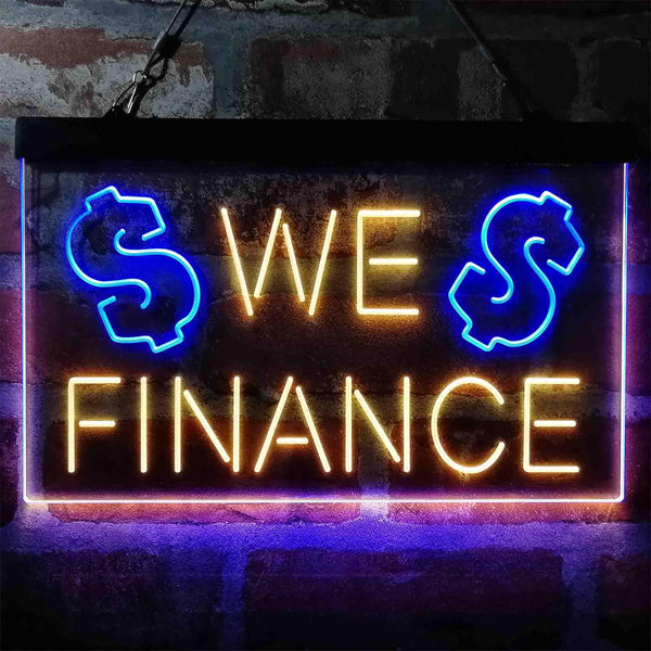 ADVPRO We Finance Money Signal Lending Dual Color LED Neon Sign st6-i3957 - Blue & Yellow