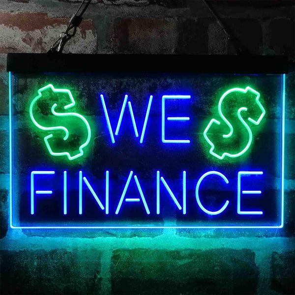 ADVPRO We Finance Money Signal Lending Dual Color LED Neon Sign st6-i3957 - Green & Blue
