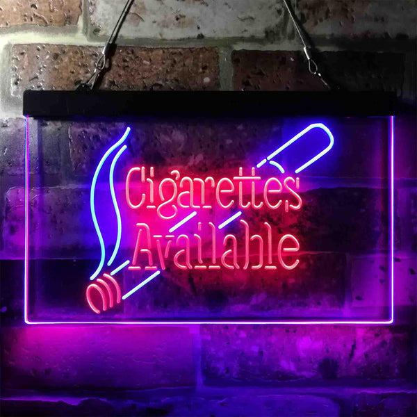 ADVPRO Cigarettes Available Here Dual Color LED Neon Sign st6-i3958 - Blue & Red